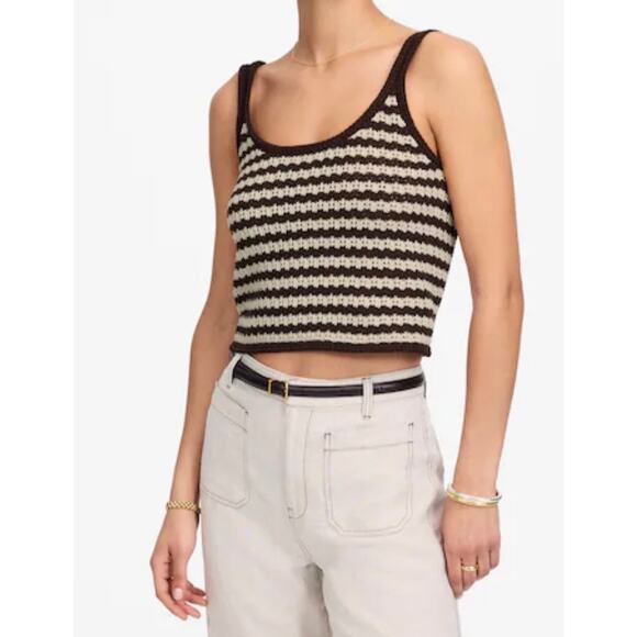 MADEWELL NWT Striped 100% Cotton Sweater Tank Size Medium - Picture 2 of 7